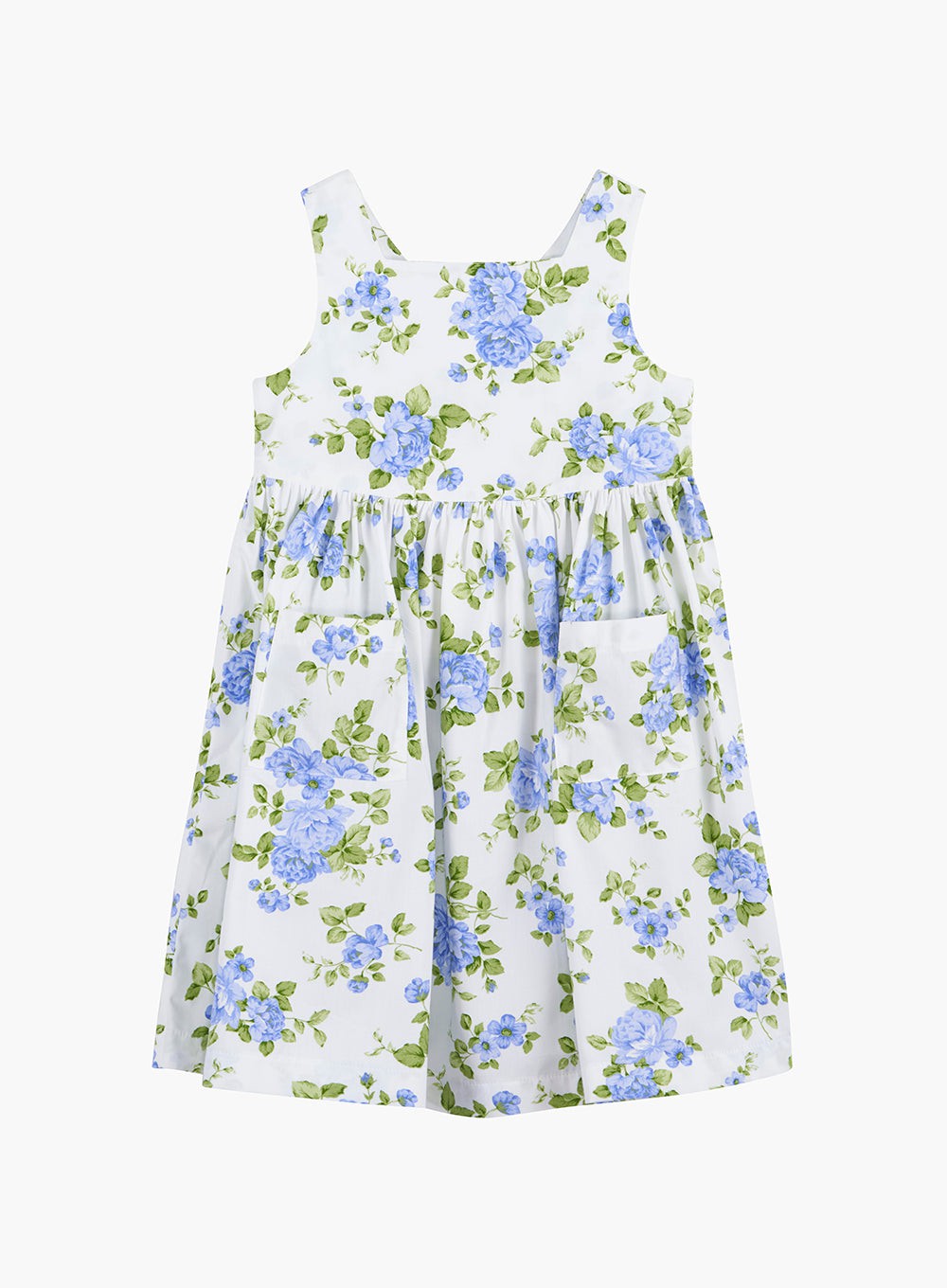 Adelina Summer Dress in Vintage Cornflower Rose Trotters London
