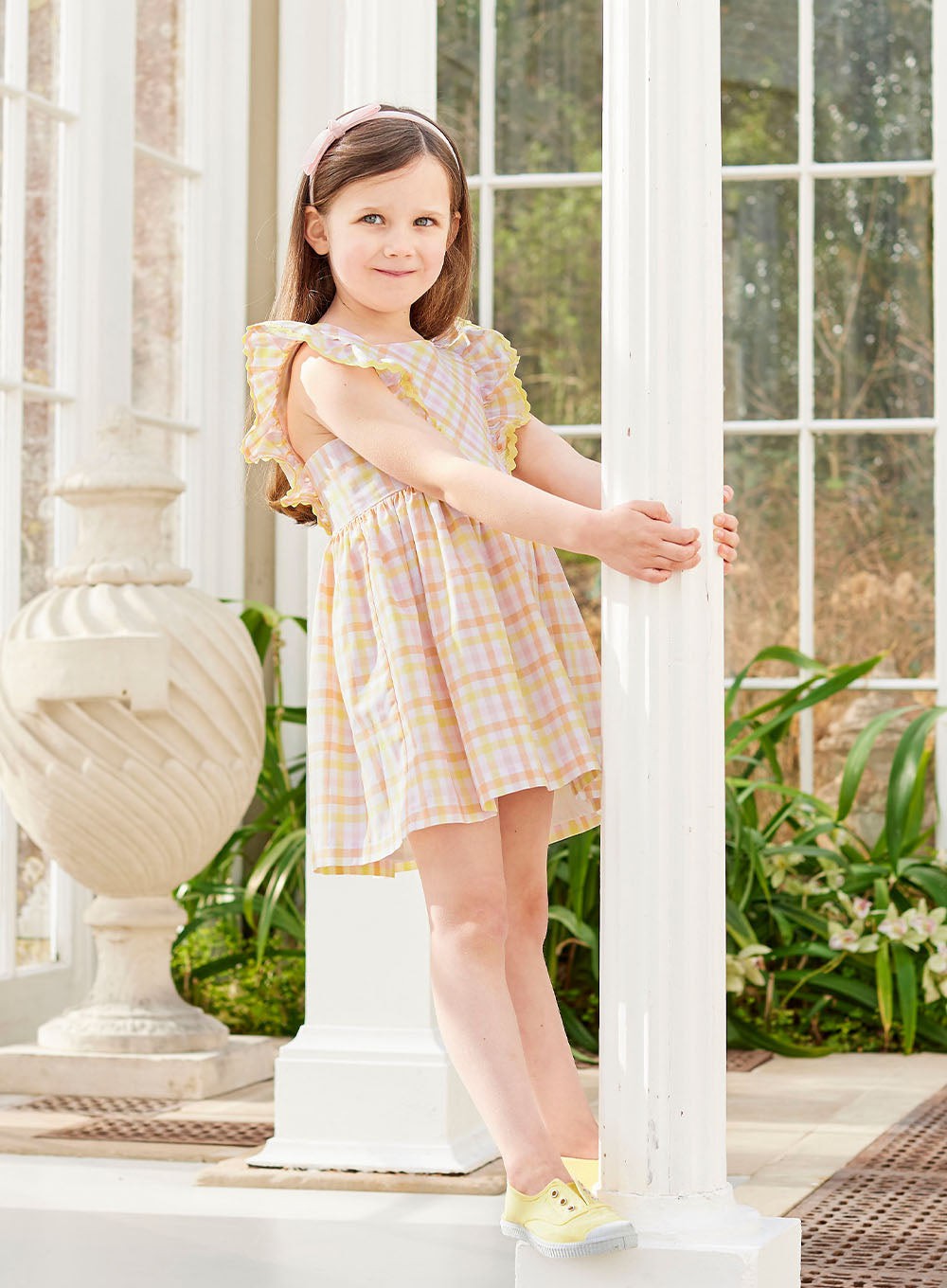 Greta Ric Rac Gingham Dress Trotters London