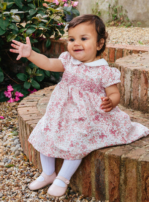 Confiture Dress Little Arabella Bloom Smocked Dress in Pink Floral