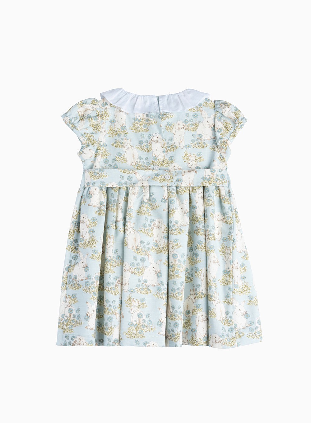 Baby Girls Fluffy Bunny Willow Smocked Dress in Blue Bunny | Trotters