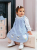 Confiture Dress Little Jemima Duck Smocked Pinafore in Pale Blue