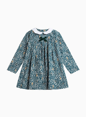 Confiture Dress Woodland Bunny Jersey Dress in Forest Green