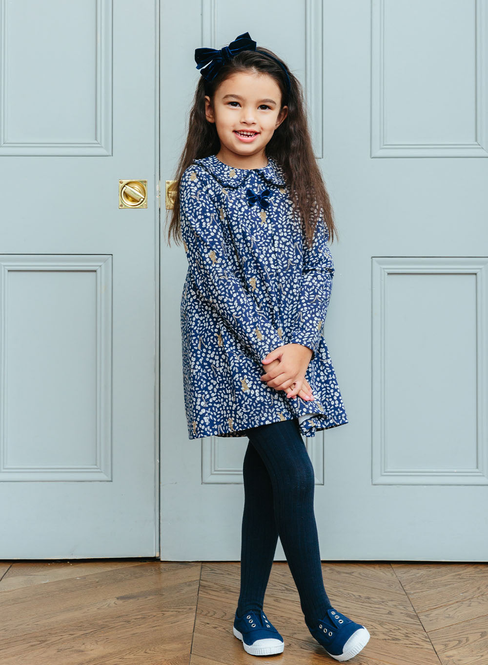 Confiture Dress Woodland Bunny Jersey Dress in Navy