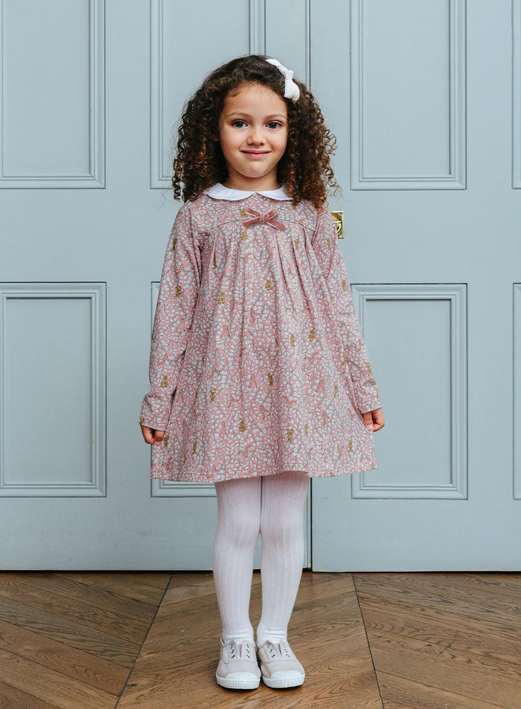 Confiture Dress Woodland Bunny Jersey Dress in Rose