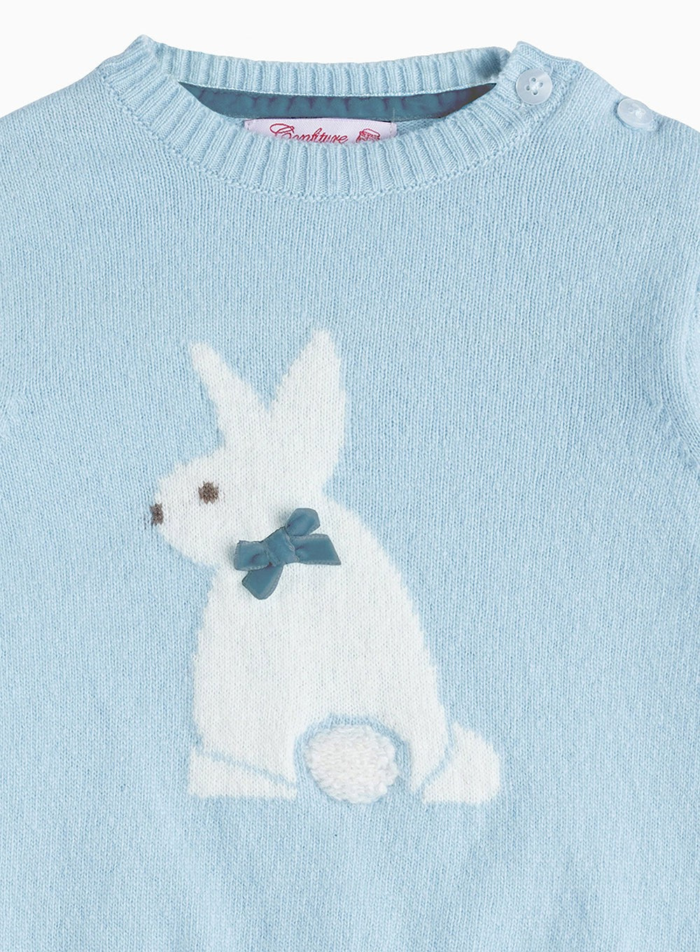 Confiture Baby Girls Little Bunny Jumper in Sea Blue | Trotters