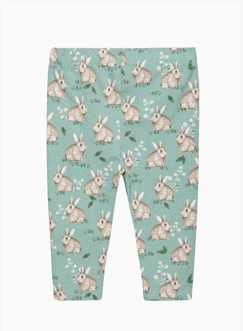 Confiture Leggings Baby Jersey Leggings in Pale Green Bunny