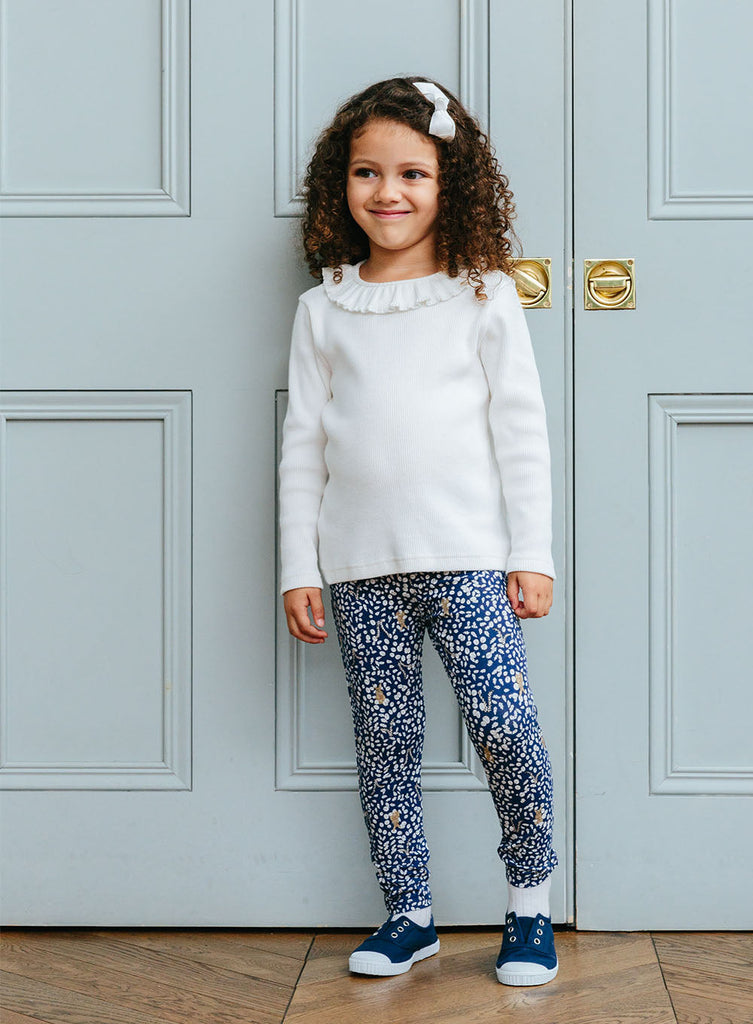 Confiture Woodland Bunny Leggings in Navy | Trotters London