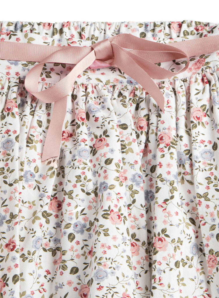 Girls Bella Ribbon Skirt in Pink/Multi Floral | Trotters Childrenswear