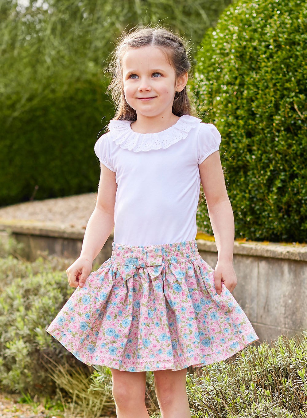 Floral skirt with bow sale