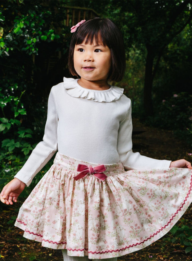 Confiture Skirt Bow Skirt in Pink Bunny