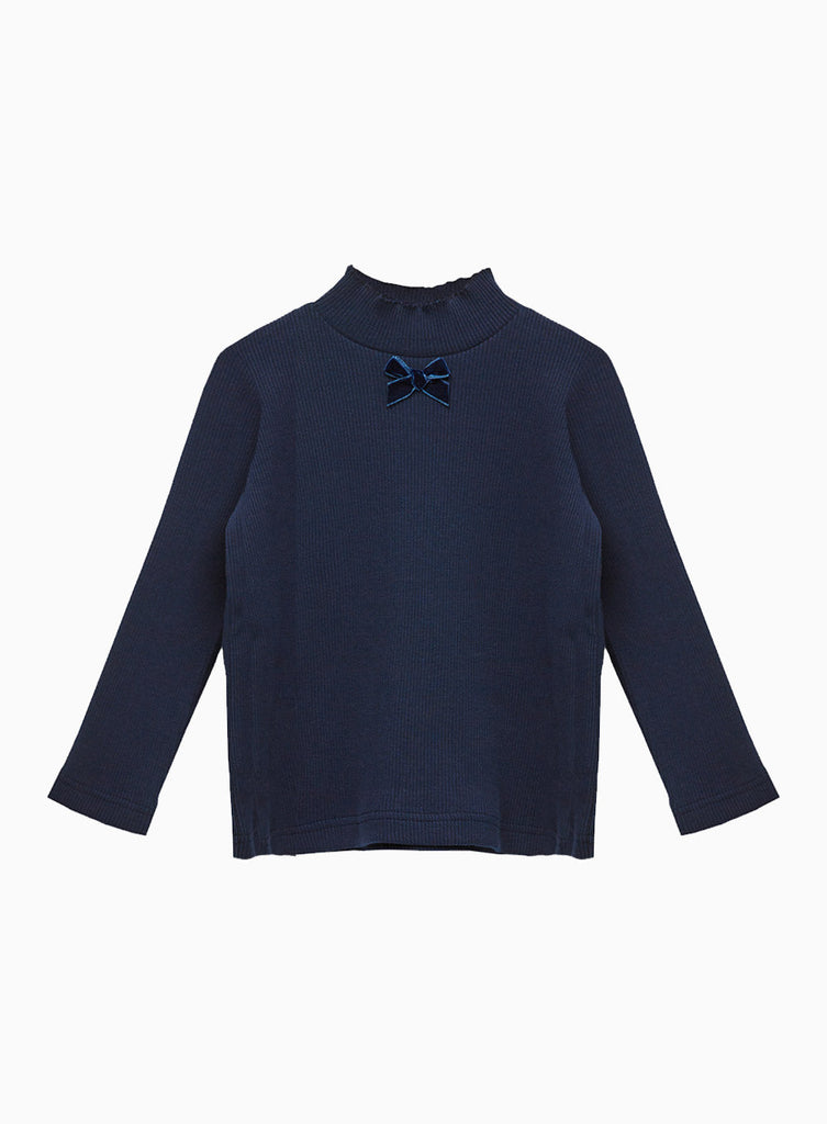 Confiture Top Grace Bow Jersey Top in Navy