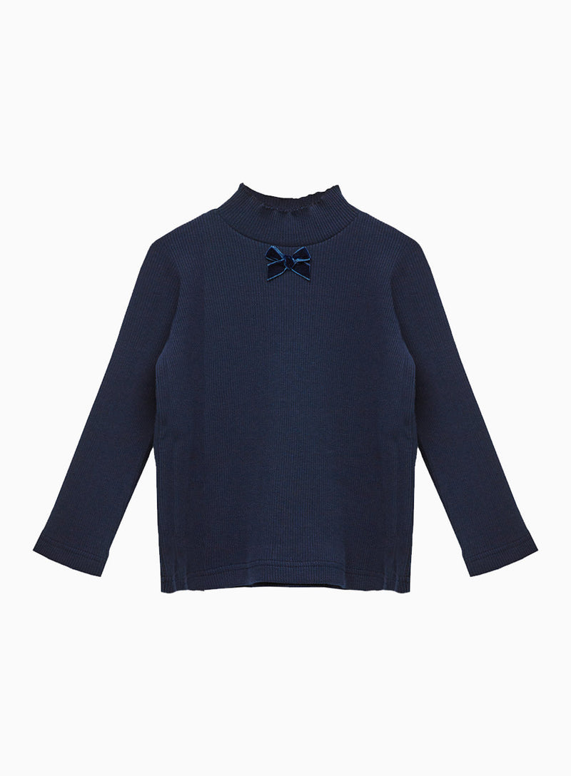 Confiture Top Grace Bow Jersey Top in Navy