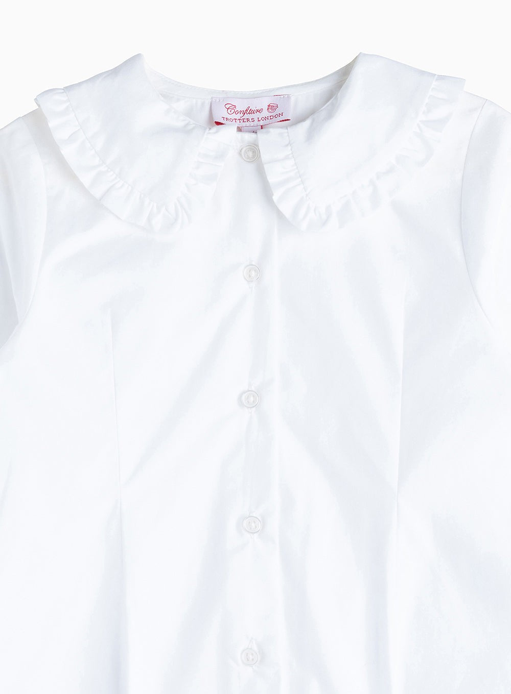 Girls Pie Crust Collar Blouse White Trotters London