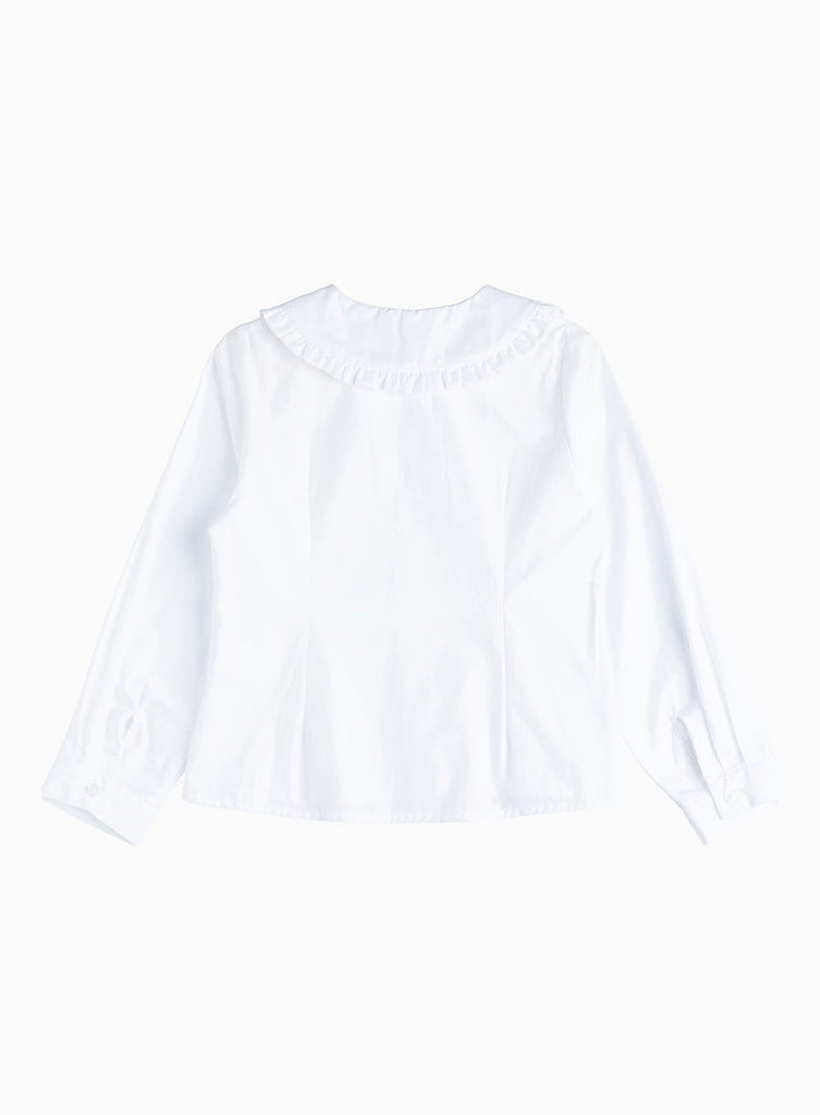 Girls Pie Crust Collar Blouse White Trotters London