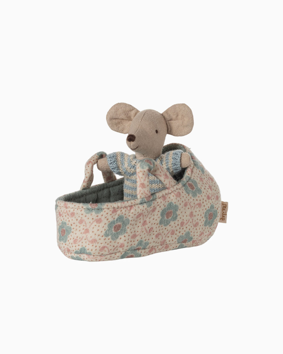 Maileg Toy Maileg Carry Cot Baby Mouse Blue