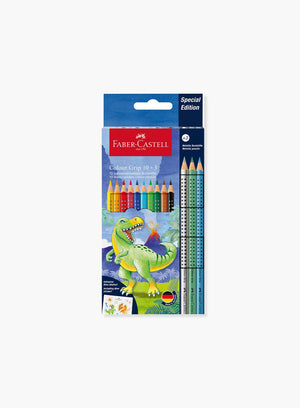 Faber Castell Toy Dinosaur Colour Grip Pencils x13