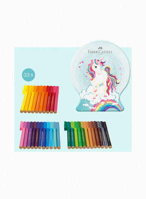 Faber Castell Toy Unicorn Snowglobe Pens Tin