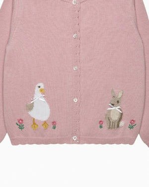 Confiture Cardigan Duck and Bunny Cardigan in Pink