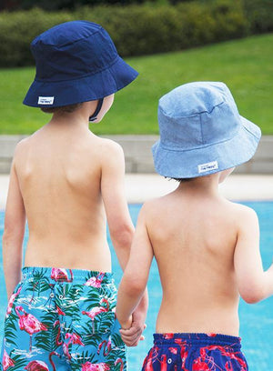 Flap Happy Sun Hat Flap Happy Crusher Hat in Chambray