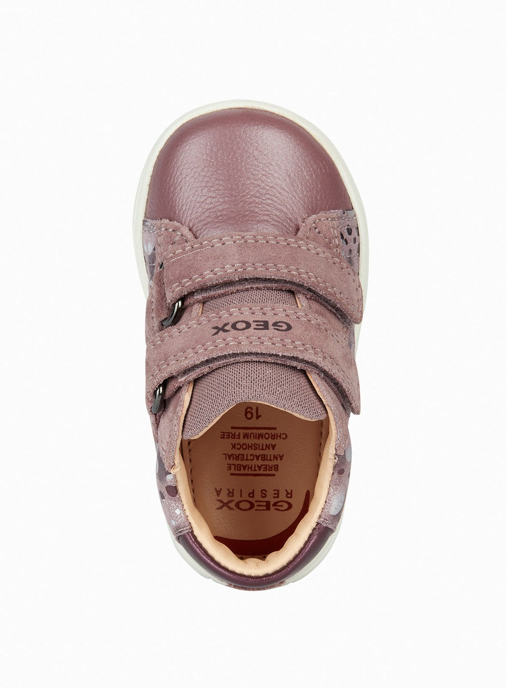 Geox Biglia Baby Girl Trainers in Dark Rose Trotters London