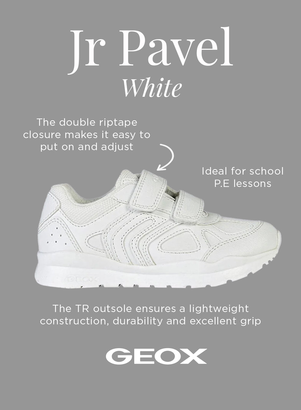 Betuttelen pin Tijdig Buy Geox White Jr Pavel Trainers | Trotters Childrenswear