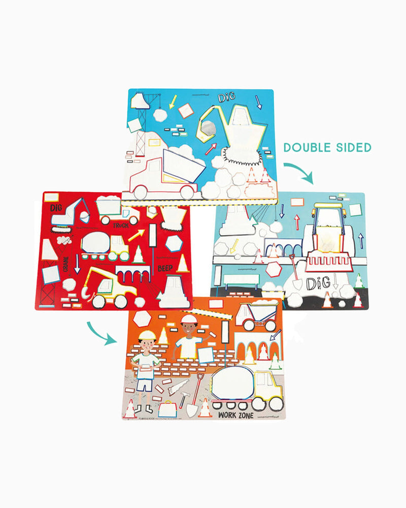 Floss & Rock Toy Magic Water Place Mat Construction