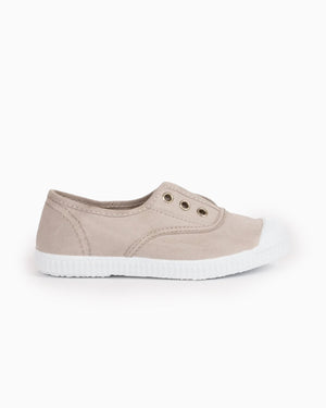 Hampton Canvas Canvas Shoes Hampton Canvas Plum Plimsolls in Putty