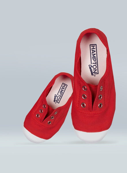 Hampton Canvas Plum Plimsolls in Red Trotters