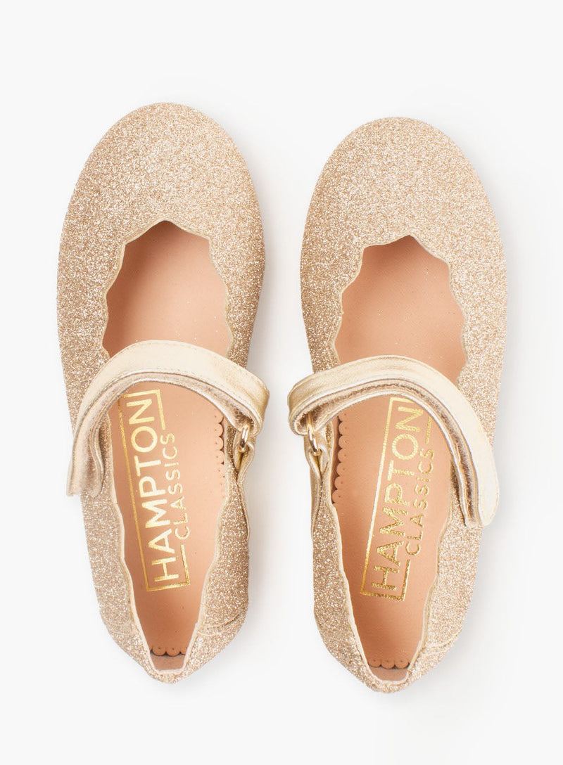 Hampton Classics Party Shoes Hampton Classics Lilly Party Shoes in Gold Sparkle