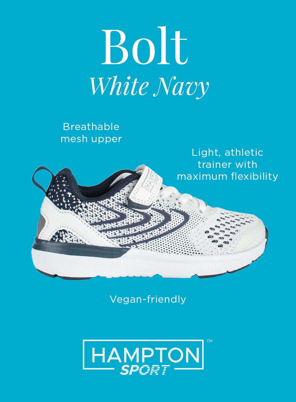 Hampton Sport Trainers Hampton Sport Bolt Trainers in White/Navy
