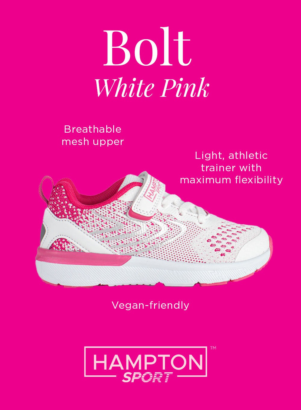 Hampton Sport Trainers Hampton Sport Bolt Trainers in White/Pink