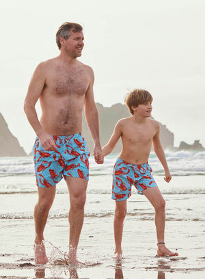 Hampton Swim Swimshorts Mens Daddy & Me  Swimshorts in Aqua Lobster