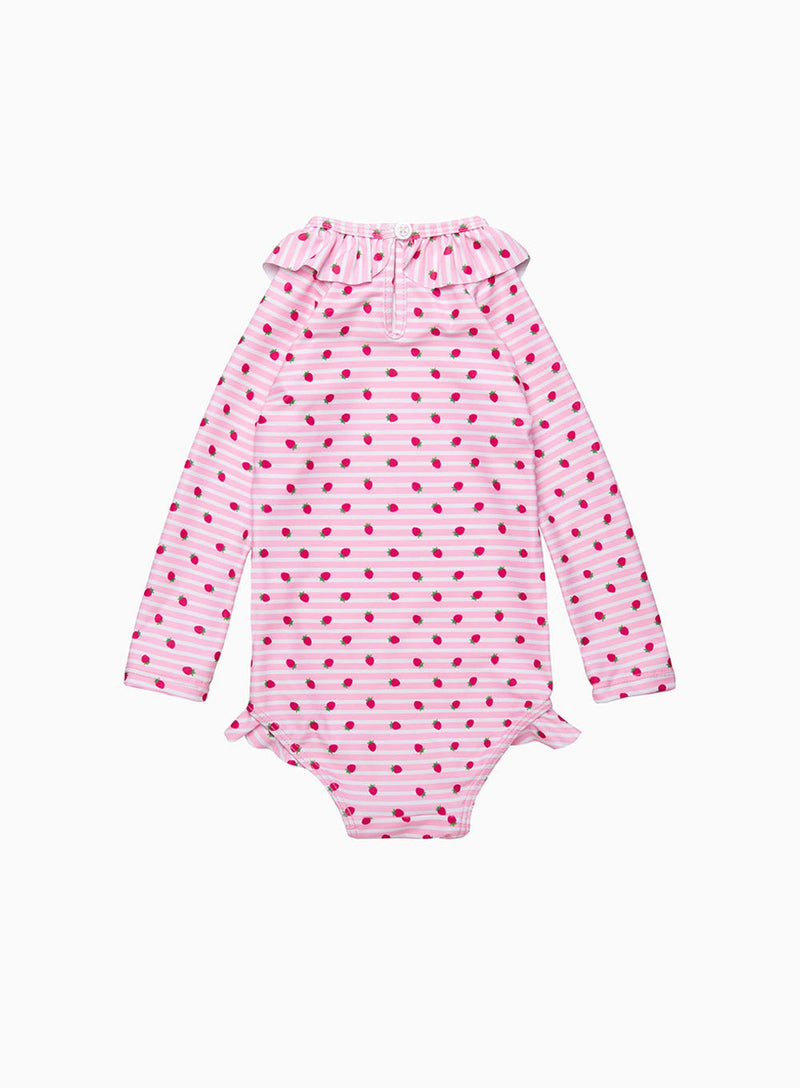 Hampton Swim Swimsuit Baby Swimsuit in Pink Strawberry Stripe