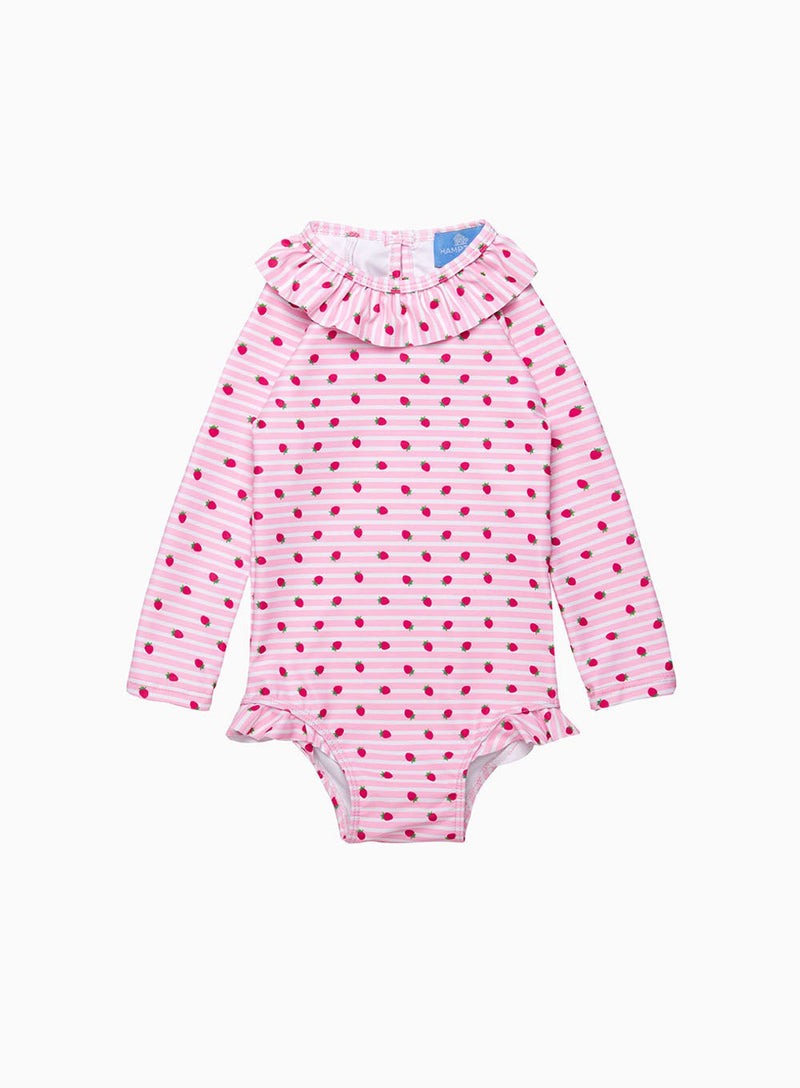 Hampton Swim Swimsuit Baby Swimsuit in Pink Strawberry Stripe