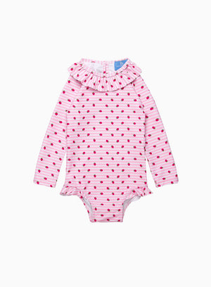 Hampton Swim Swimsuit Baby Swimsuit in Pink Strawberry Stripe