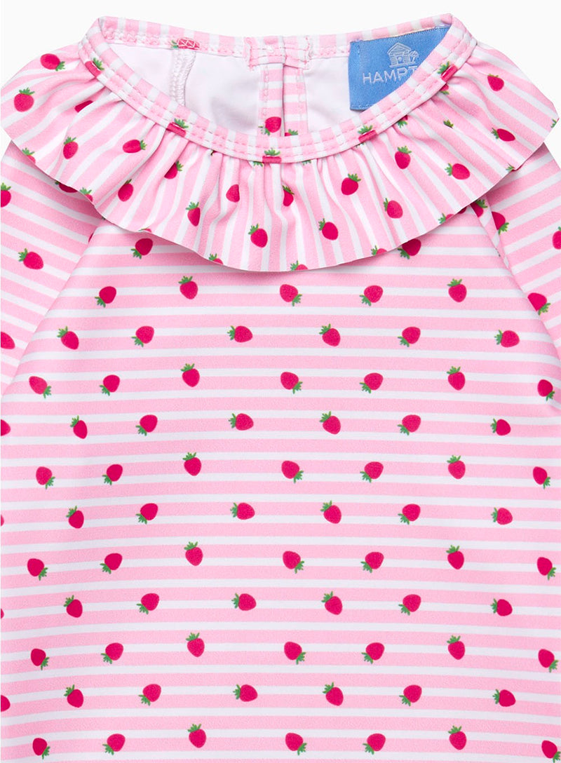 Hampton Swim Swimsuit Baby Swimsuit in Pink Strawberry Stripe