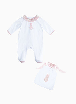 Lapinou All-in-One Baby Flopsy Newborn Gift Set in Pink Capel