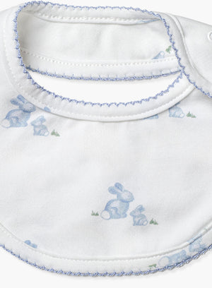 Lapinou Bib Baby Bib in Pale Blue Bunny