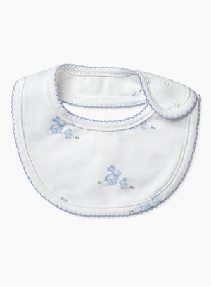 Lapinou Bib Baby Bib in Pale Blue Bunny