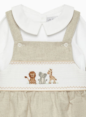Lapinou Dungarees Baby Augustus & Friends Smocked Dungarees