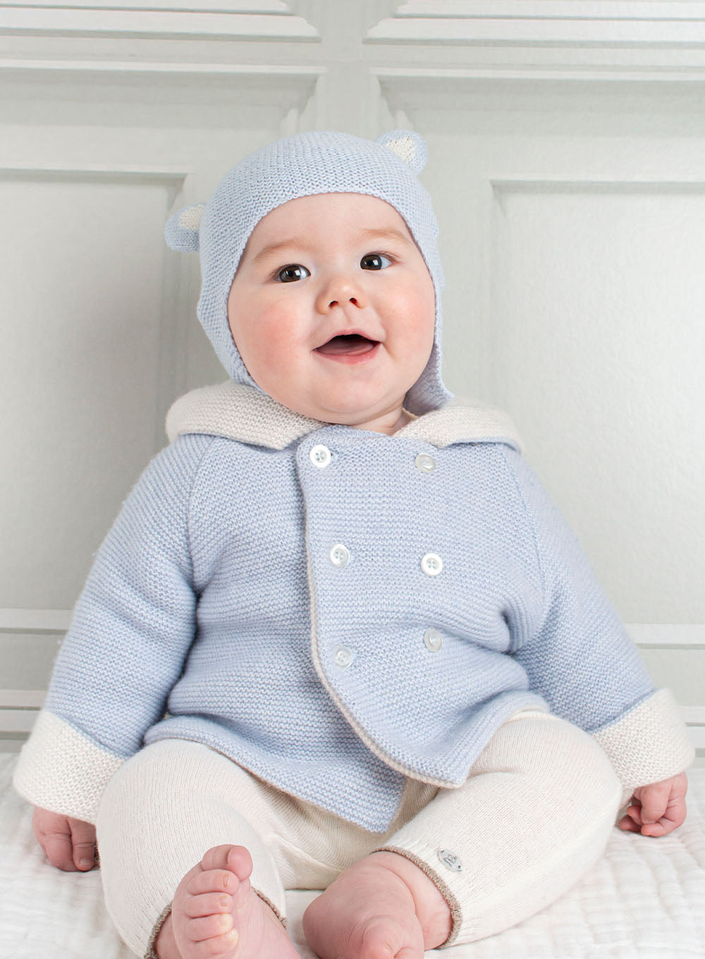 Lapinou Hat Baby Teddy Hat in Blue