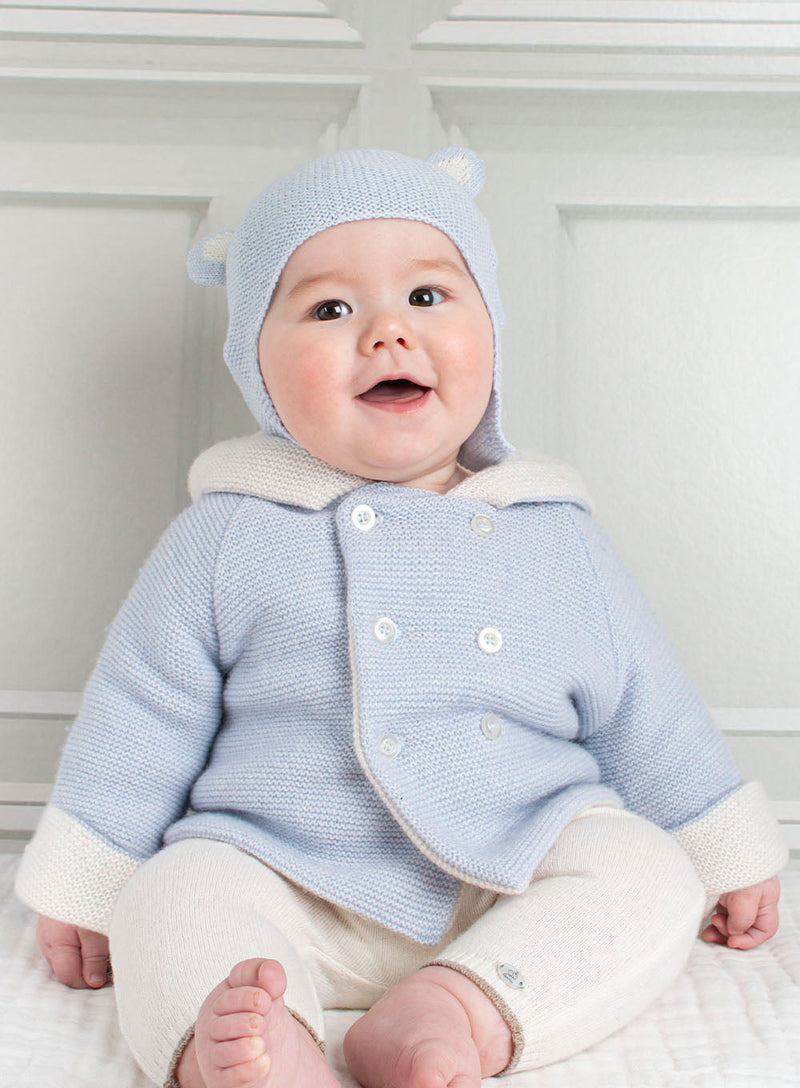 Lapinou Hat Baby Teddy Hat in Blue