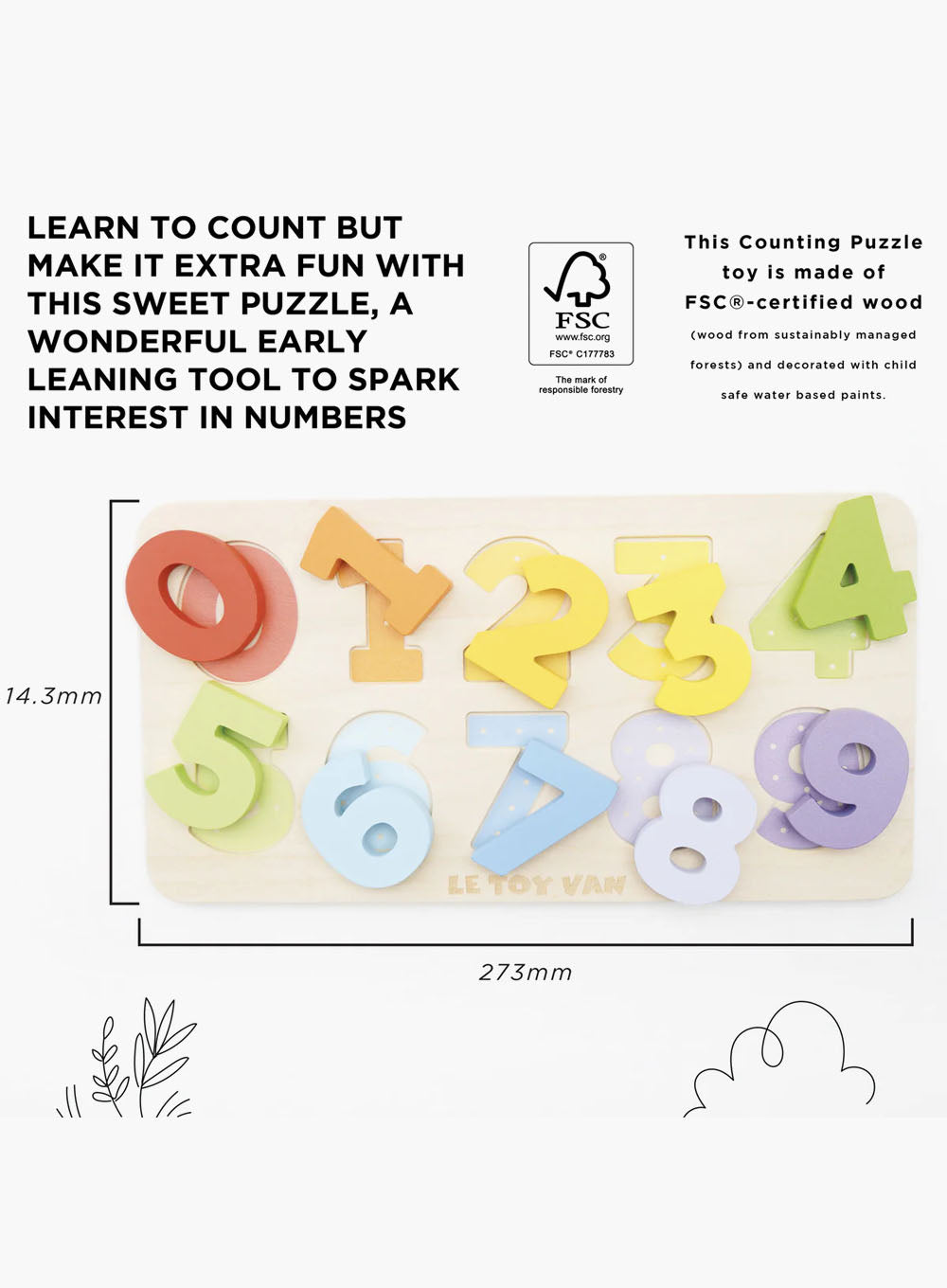 Le Toy Van Toy Le Toy Van Counting Wooden Numbers Shape Sorter