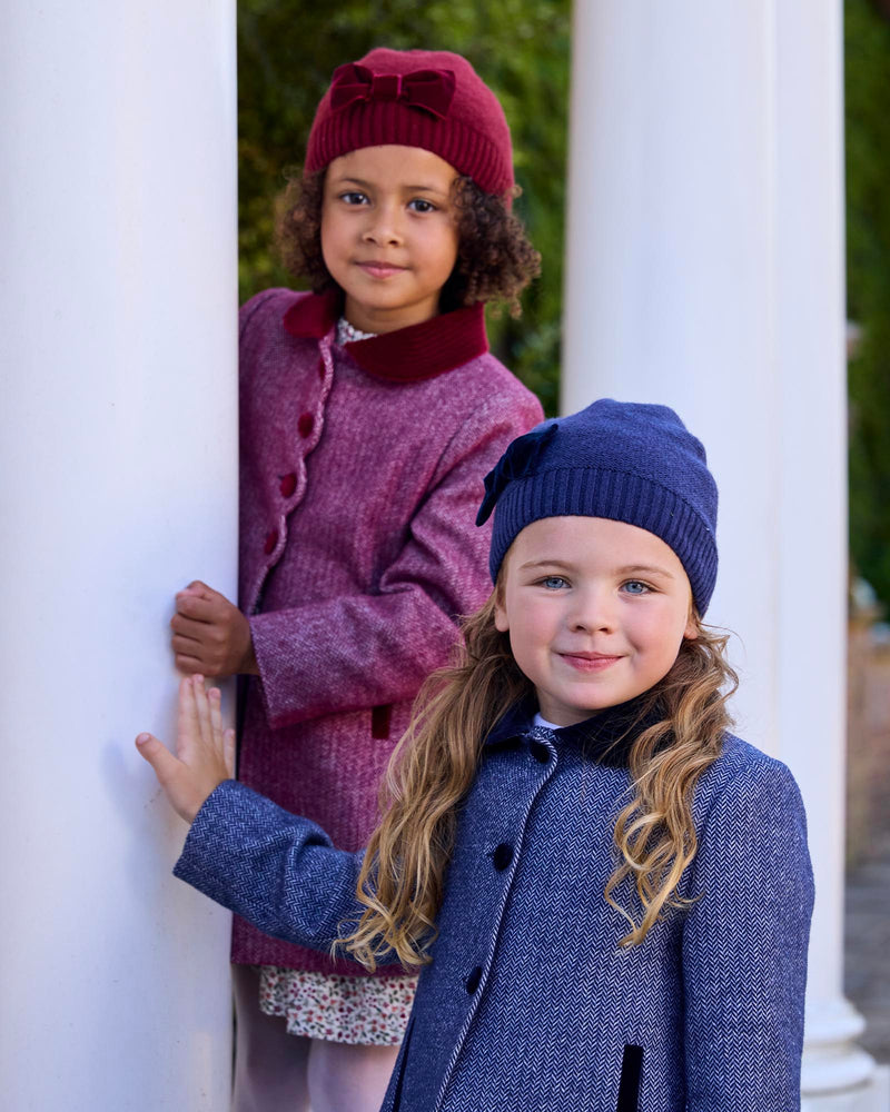 Chelsea Clothing Company Hat Velvet Bow Hat in Burgundy
