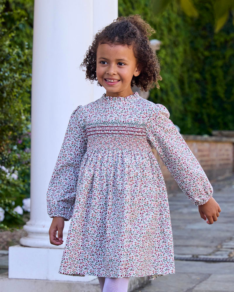 Confiture Dress Edie Berry Floral Smocked Dress