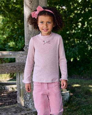 Confiture Top Button & Bow Sparkle Knitted Top