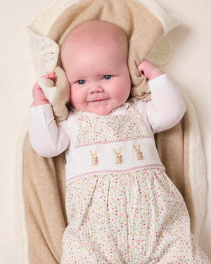 Lapinour Dungaree Baby Smocked Dungaree Set in Bunny