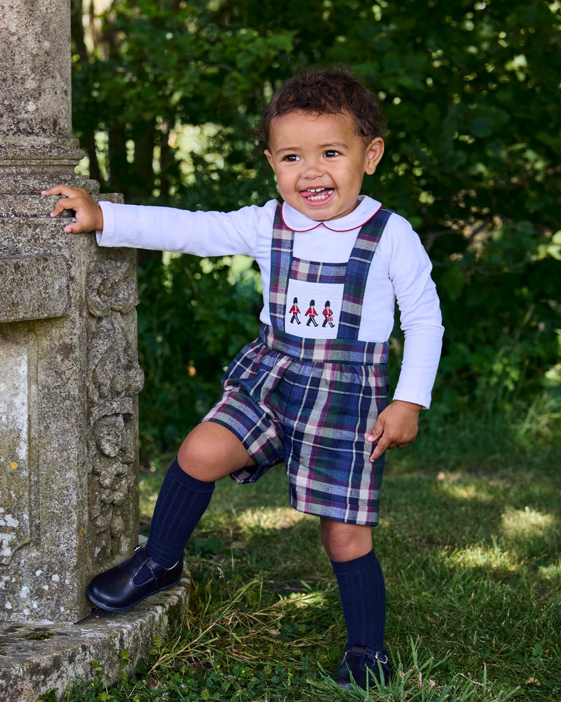 Chelsea Clothing Company Bib Shorts Baby Smocked Bib Short in Marching Band