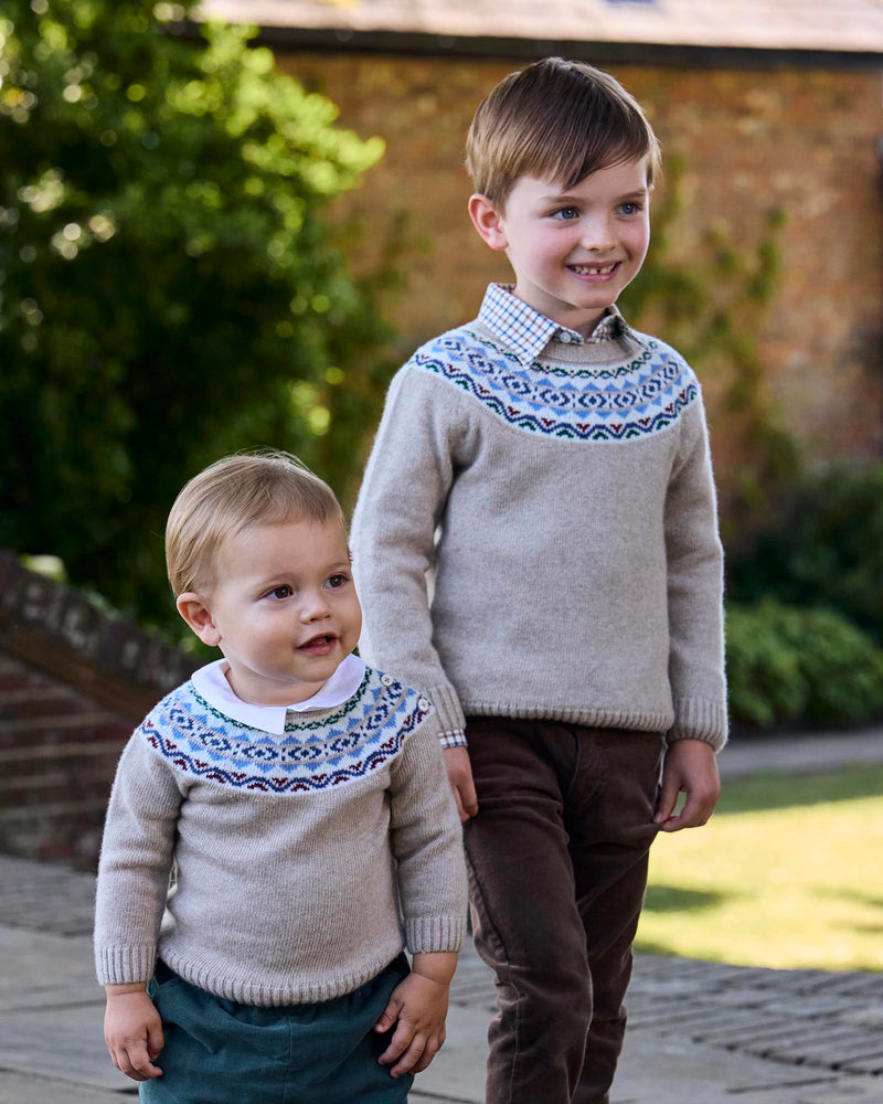 Chelsea Clothing Company Jumper Frankie Fairisle Jumper in Oatmeal