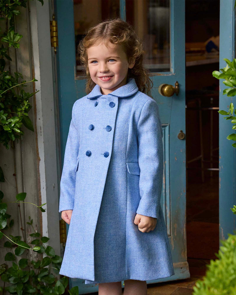 Trotters Heritage Coat Classic Coat in Pale Blue